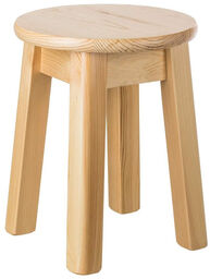 ČistéDřevo Okrągły stołek wykonany z litej sosny