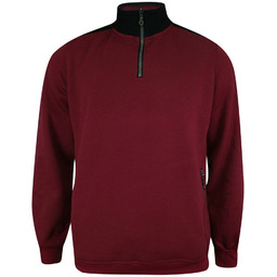 Bluza Bordowa, Sweter Męski, Dekolt z Wysoką Stójką