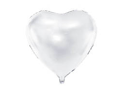 Balon foliowy Serce białe - 61 cm -