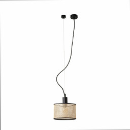 Faro Barcelona Lampa wisząca rattanowa Mambo 210 Black/Rattan