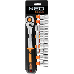 NEO TOOLS 10-030 Zestaw kluczy nasadowych Stal chromowo-wanadowa,