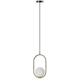 Lampa wisząca szklana kula złoto-biała 20cm AZ4981