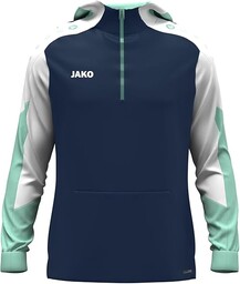 JAKO Unisex Zip Hoodie Dynamic, granatowa/biała/miętowa, L