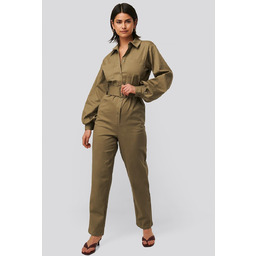 Na-Kd Kombinezon Damski Khaki z Paskiem 38 Caf