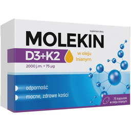 D3+K2 w oleju lnianym suplement diety 75 kapsułek