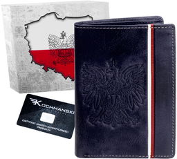 KOCHMANSKI Portfel męski skórzany granatowy pionowy RFID