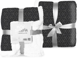 Koc dekoracyjny z barankiem we wzór gemetryczny KEU-022