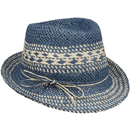 Kapelusz Słomkowy Twotone Trilby by Loevenich, ciemnoniebieski, One