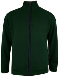 Sweter Męski, Ciemny Zielony, Butelkowy, Bluza, Zapinana