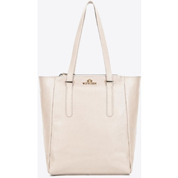 Damska shopperka ze skóry naturalnej o fakturze groszkowej