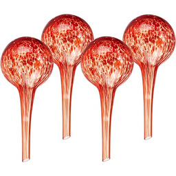 Relaxdays Kulki nawadniające szklane, zestaw 4 sztuk, wys.