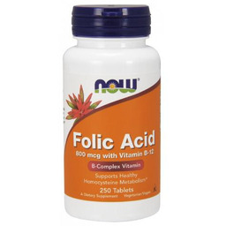 NOW Folic Acid 800 mcg with Vitamin B-12-