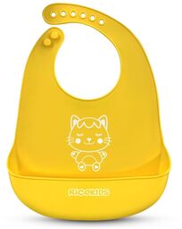 Śliniaczek silikonowy do karmienia, Ricokids, żółty