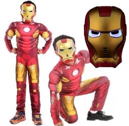 STRÓJ PRZEBRANIE KOSTIUM IRON MAN SUPERBOHATER ŚWIECĄCA MASKA
