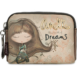 Anekke Brązowy Mały Portfel Damski Real