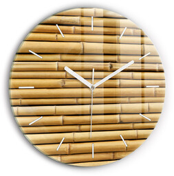 Zegar ze szkła ścienny Bambusowe kije fi30