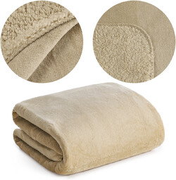 Koc 200 x 220 Mikrofibra Dwustronny Tedy J.Beż