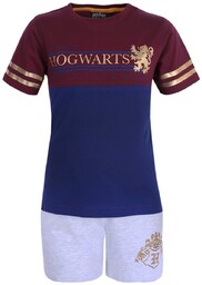 HARRY POTTER Hogwarts Szaro-bordowy letni komplet chłopięcy, 8-9
