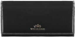 Portfel ze skóry lakierowanej podłużny czarny