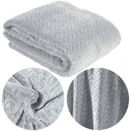 Koc 220 x 200 Mikrofibra Design Cindy Srebrny