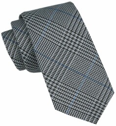 Wełniany Krawat - Alties - Popielato-Niebieska Kratka KRALTS0997
