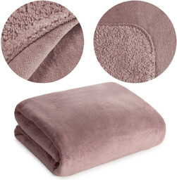 Koc 200 x 220 Mikrofibra Dwustronny Tedy Róż