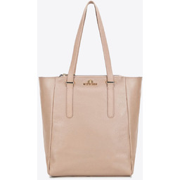 Damska shopperka ze skóry naturalnej o fakturze groszkowej