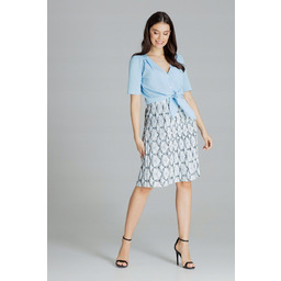 Plisowana SPÓDNICA na chrzest wzór niebieska S/M