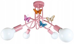 Lampa sufitowa wisząca żyrandol różowa Edison lampy sufitowe