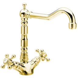 Sapho ANTEA bateria kuchenna z wylewką retro złoto