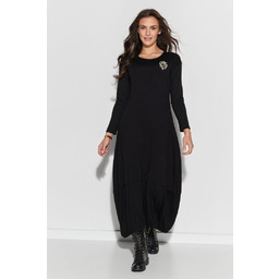 Czarna Wiskozowa Sukienka Maxi