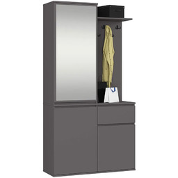 Elior Klasyczna garderoba z lustrem grafit + szary