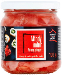 Młody imbir marynowany różowy 190g - House of
