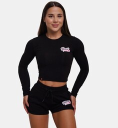 BeastPink Koszulka Long Sleeve Croptop Black