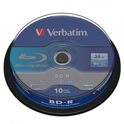 Płyty Blu-Ray BD-R SL Verbatim 25GB Cake 10szt.