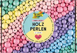 folia 22993 - Drewniane koraliki JUMBO PASTEL, 1