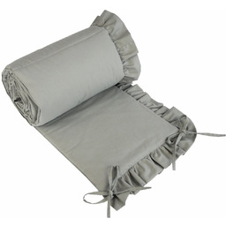 Ochraniacz do łóżeczka z falbanką SZARY