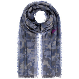 Damski szal frędzelki niebieski Passigatti