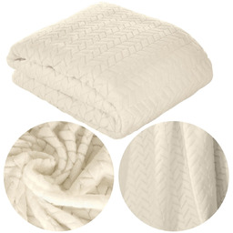 Koc 220 x 200 Mikrofibra Design Cindy Beż