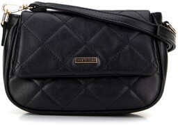 Damska crossbody z ekoskóry w przeszycia czarna