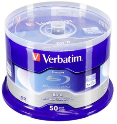 Płyty Blu-Ray BD-R SL Verbatim 25GB Cake 50szt.
