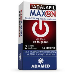 Tadalafil Maxon 10 mg, 2 tabl. powl. KRÓTKA