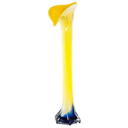 Pakamera Wazon żółty, szkło Murano, włoski design, lata