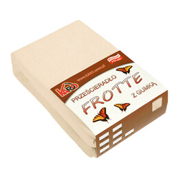 KARO Prześcieradło frotte z gumką 200x200 beżowe jasne