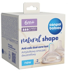 Canpol Babies Smoczek antykolkowy dwustrefowy Natural Shape 6m+