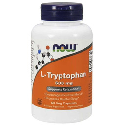 Suplement diety, NOW FOODS L-Tryptofan 500mg 60 vkaps