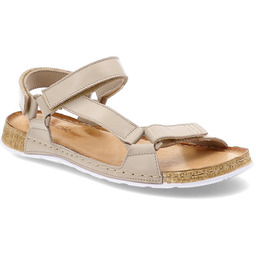 Wasak Beżowe Sandały Wygodne Damskie Obuwie Na Płaskiej