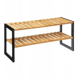 Regał na buty bambusowy z 2 półkami