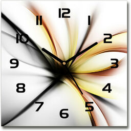 Zegar szklany kwadratowy Abstrakcja kwiat