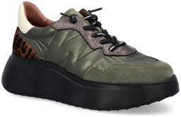 Lekkie sneakersy damskie - WONDERS A-3610 KHAKI